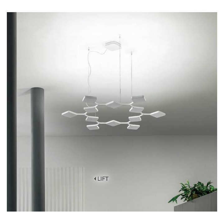 STILNOVO Quad 8112, 8113 pendant lamp LED 91W 3000K, CRI90, DALI-Push