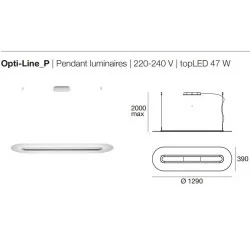 STILNOVO Opti-Line 8037, 8038, 8490, 8491 biała, alu 129cm LED 47W