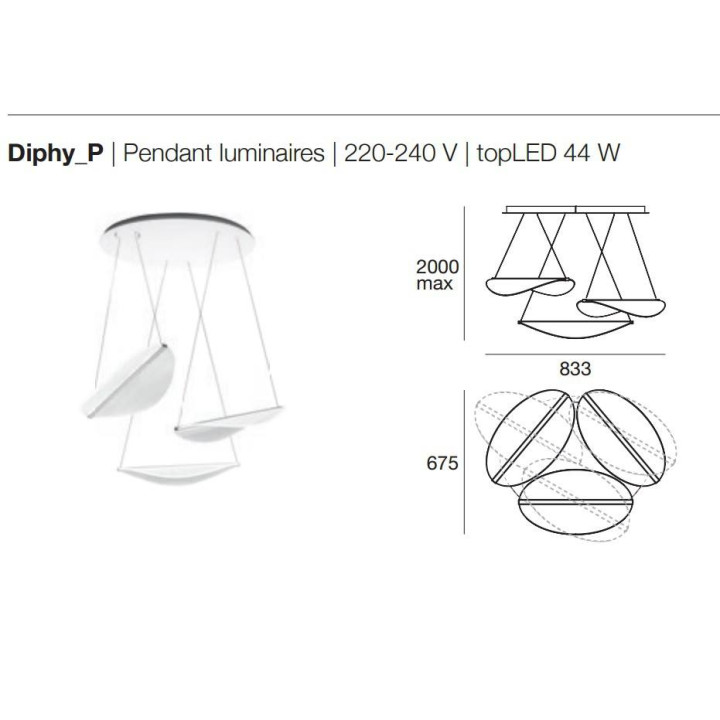 STILNOVO DIPHY 8168 pendant lamp LED 54W 2700K/3000K