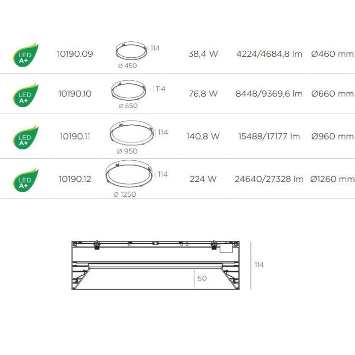 BPM FLORIDA 10190 lampa wpuszczana LED 45cm-125cm