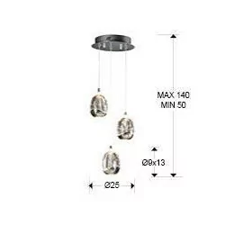 Lampa wisząca SCHULLER ROCIO 783753 3 LED chrom