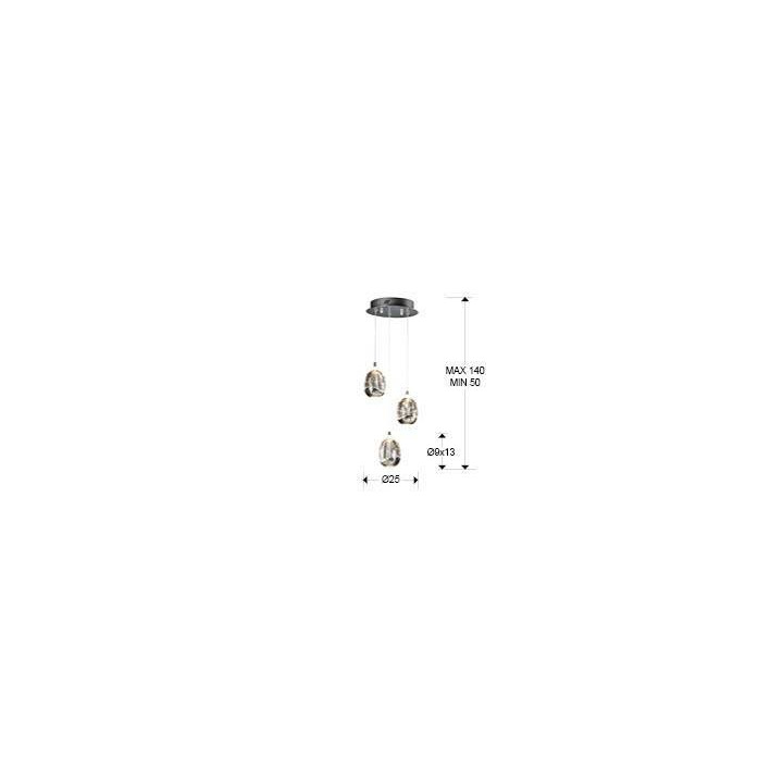 Lampa wisząca SCHULLER ROCIO 783753 3 LED chrom