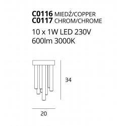 Maxlight ORGANIC LED 8W C0116, C0117 chrome, copper