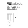 Maxlight ORGANIC LED 8W C0116, C0117 chrome, copper