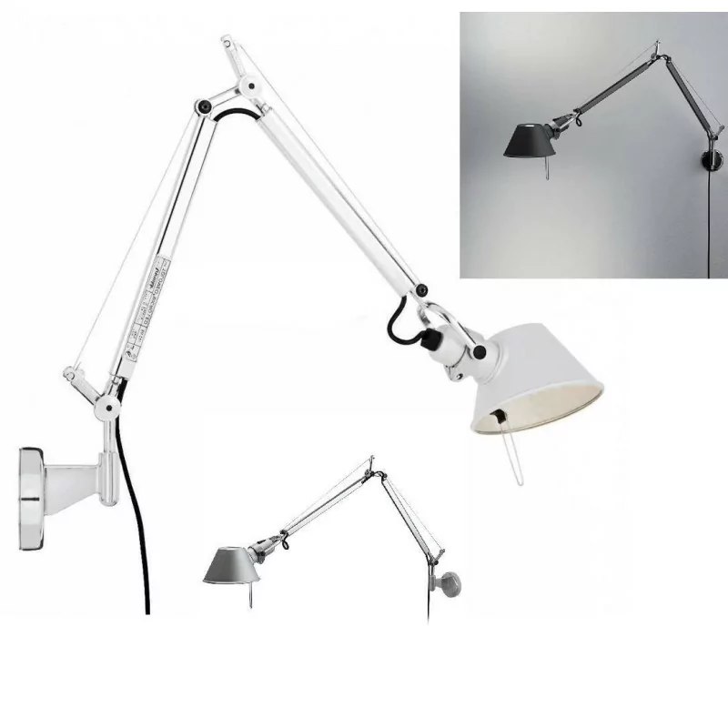 Artemide Tolomeo Parete Extra Halo alu, white, black wall light