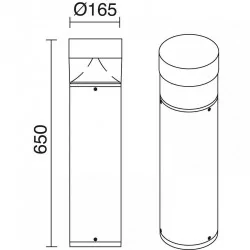 Bollard DOPO BINDELLA IP54 LED 8W