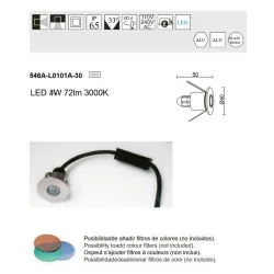 Outdoor recessed lamp DOPO DONISI LED 1W alu