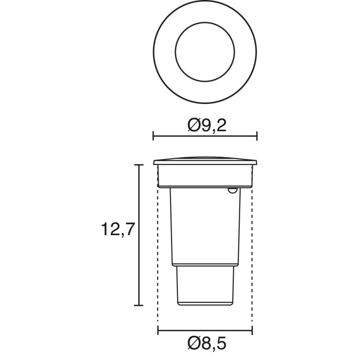 Exterior recessed lamp DOPO BELGRADO-9 GU10 black