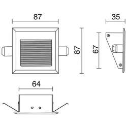 EXO WINDOW2 LED 3W white, alu anodized 230V