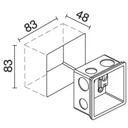 EXO WINDOW2 LED 3W biała, alu anodowane 230V