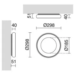 Wall or ceiling lamp EXO FRED LED 25W black, white, grey