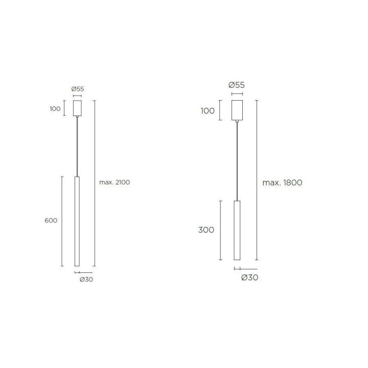 LEDS-C4 STYLUS LED 7,5W diameter 3cm, high 30cm, 60cm