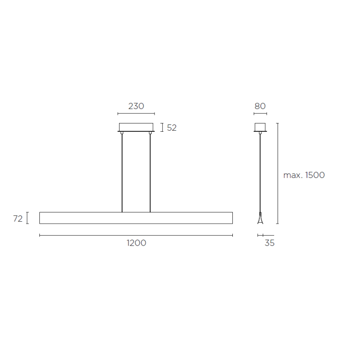 LEDS-C4 BRAVO lampa wisząca 120cm LED g&oacute;ra/d&oacute;ł złota