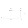 LEDS-C4 BRAVO pendant lamp 120cm up/down grey, gold