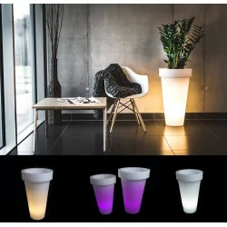 Illuminated LED plant pot PONS 75cm, 90cm warm, cool, RGB