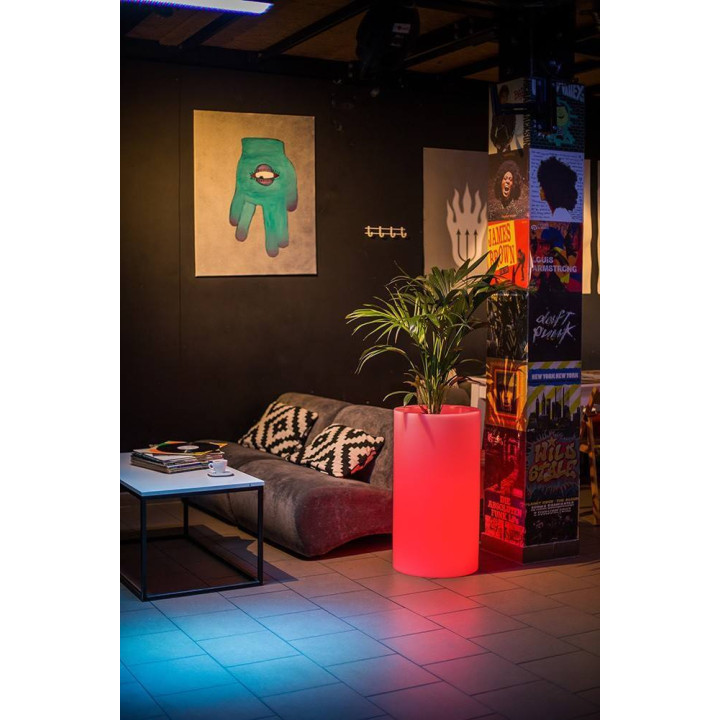 Illuminated LED plant pot TILLA 75cm, 90cm warm, cool, RGB