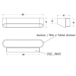 LEDS-C4 OVAL kinkiet LED 30cm  biały