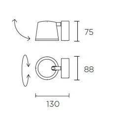 LEDS-C4 DRONE 05-5306 LED lamp wall or ceiling 7W