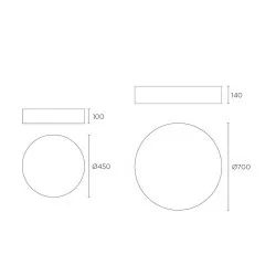 LEDS-C4 BOL ceiling LED lamp 45cm, 70cm sandblasted