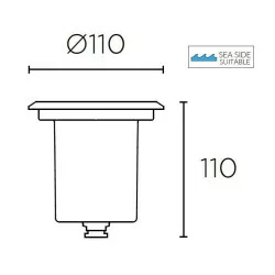 LEDS-C4 AQUA Recessed AISI 316 SUBMERSIBLE IP68 LED 5W