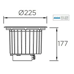 LEDS-C4 GEA LED Wall washer 17W, 24W up-light recessed IP67