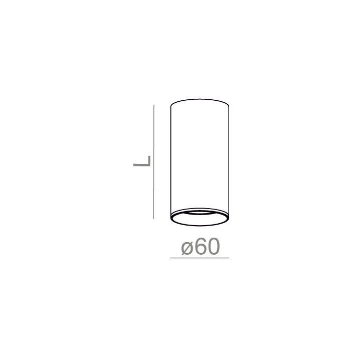 AQFORM PET midi LED natynkowy 46962/3 tuba sufitowa 12cm, 20cm