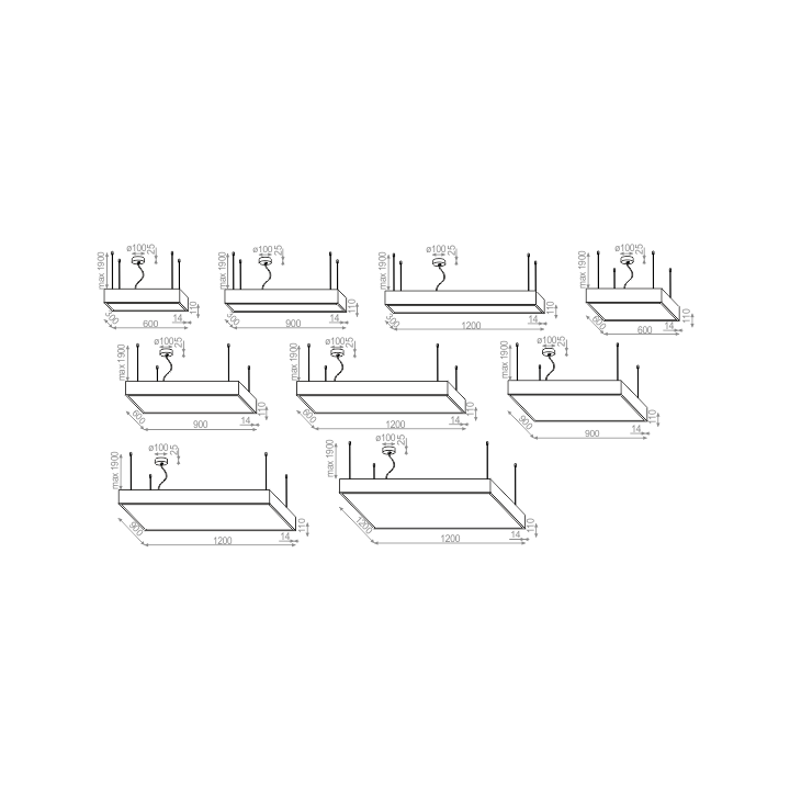 AQFORM BIG SIZE next square LED zwieszany 50278