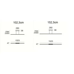 LINEA LIGHT Straight_P1 pendant lamp white, black, chrome 102cm, 152cm