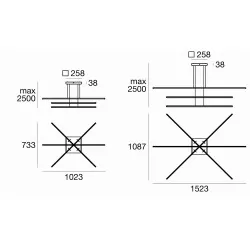 LINEA LIGHT Straight_P3 Pedant lamp LED white, black 102cm, 152cm