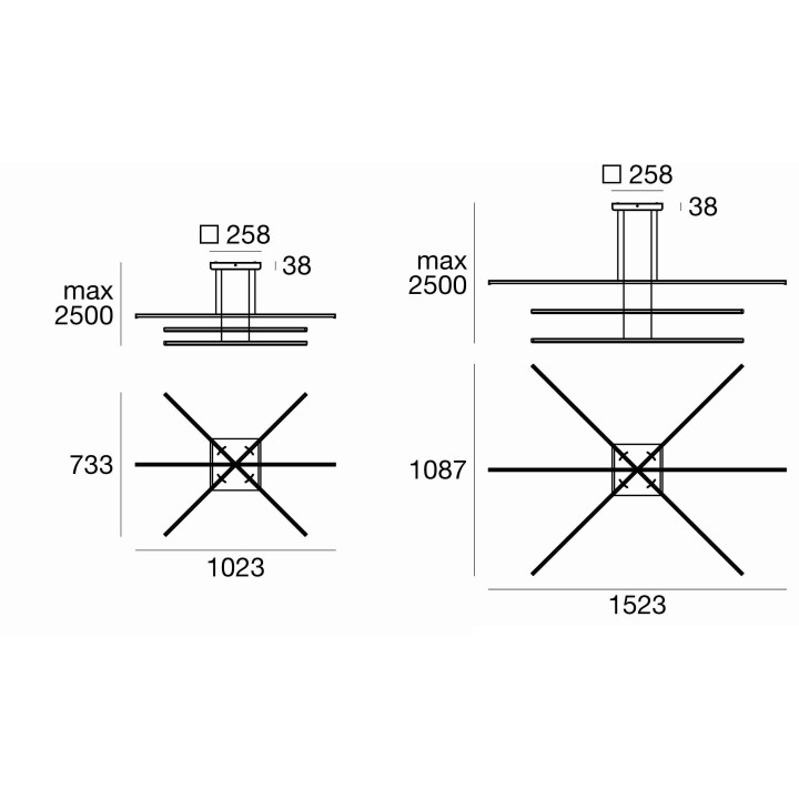 LINEA LIGHT Straight_P3 white, black, chrome 102cm, 152cm