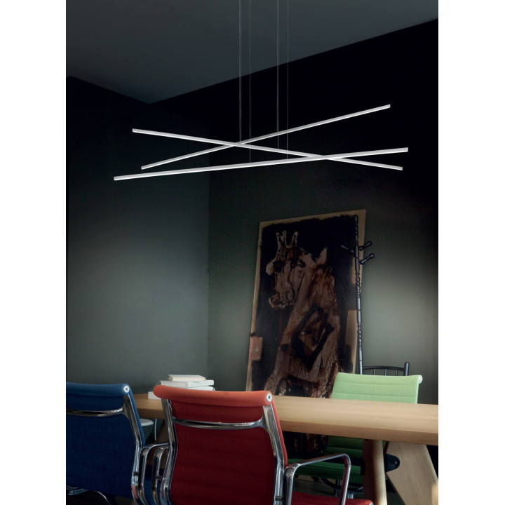 LINEA LIGHT Straight_P3 Pedant lamp LED white, black 102cm, 152cm