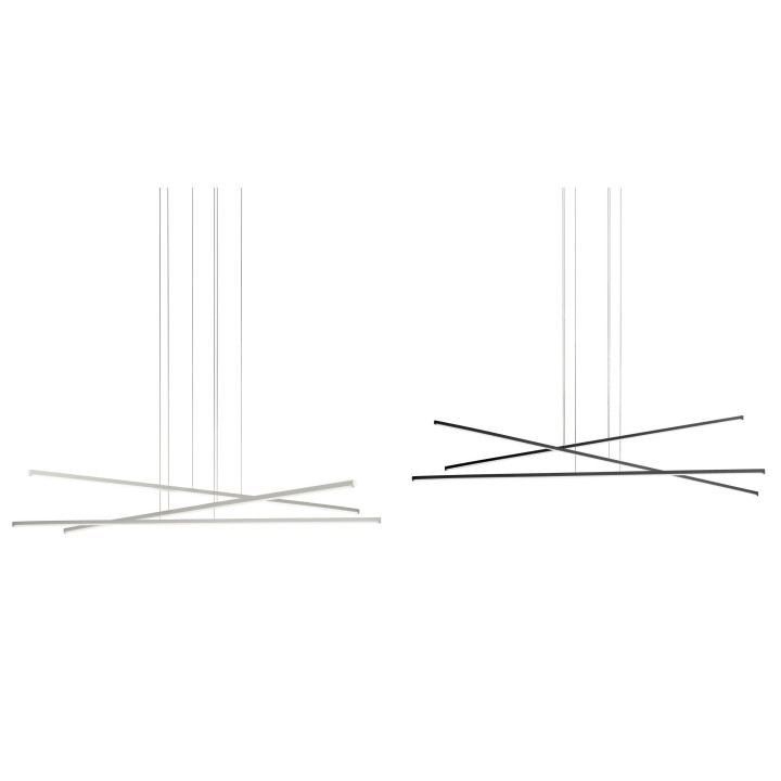 LINEA LIGHT Straight_P3 Pedant lamp LED white, black 102cm, 152cm