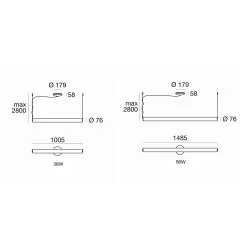 LINEA LIGHT Tu-O 8845, 8846 wisząca lampa LED