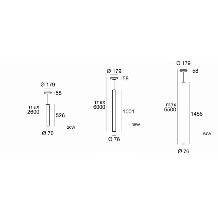 LINEA LIGHT Tu-V 8842, 8843, 8844 Pedant lamp LED white,