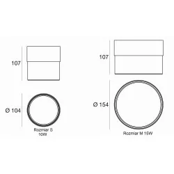 LINEA LIGHT Crumb 90281/2, 90296/7 mały plafon LED szkło biały, czarny