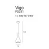 MAXlight Vigo P0234 Pendant lamp wirh E27