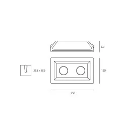 KOBI FRESCO square gypsum 2xGU10