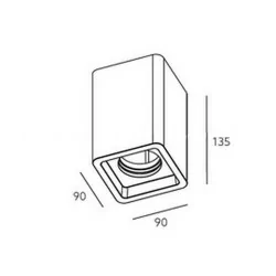 KOBI NAOS square gypsum GU10