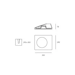 Kobi BIANCO KRBI gypsum lamp square wall