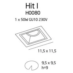 Maxlight HIT I  H0080 oprawa podtynkowa 1x50W GU10