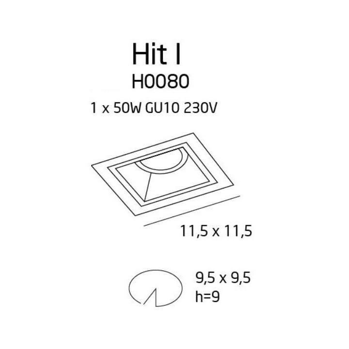 Maxlight HIT I  H0080 oprawa podtynkowa 1x50W GU10