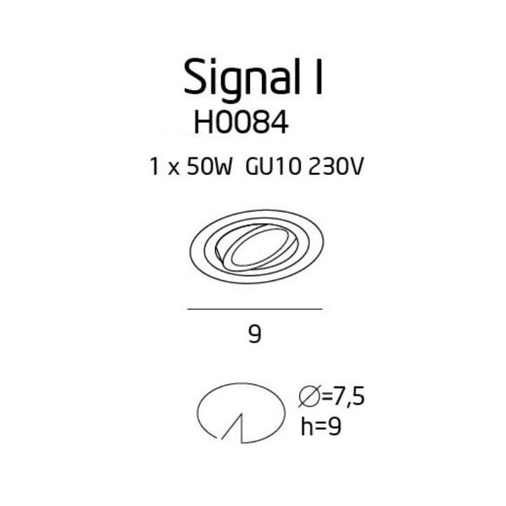 Maxlight Signal I GU10  H0084 230V recessed lamp