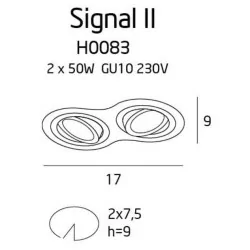 Maxlight Signal II 2xGU10  H0083 230V recessed lamp