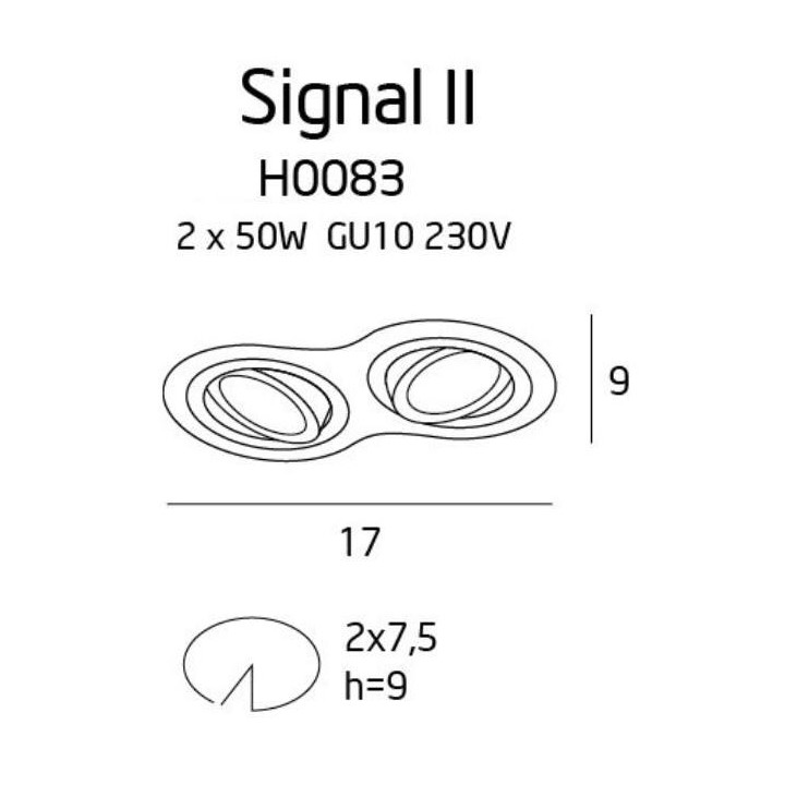 Maxlight Signal II 2xGU10  H0083 230V recessed lamp