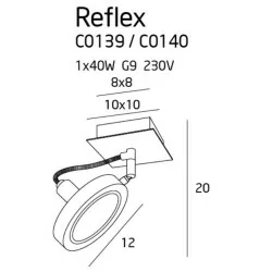 Maxlight Reflex  C0140 wall or ceiling lamp with slot G9