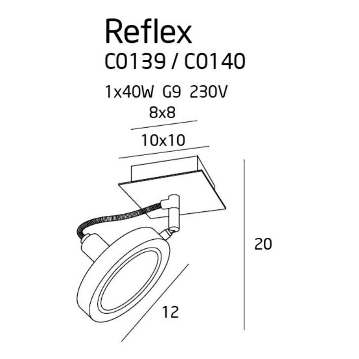 Maxlight Reflex G9 kinkiet/lampa sufitowa biała