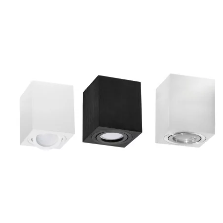 Kobi OH37 square white black alu with slot for GU10 Kobi OH37 square white black alu with slot for GU10