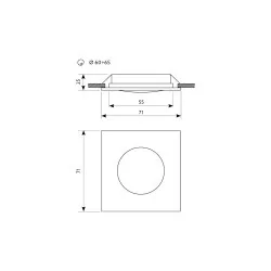 KOBI SINGLE SQUARE  decorative lamp with LED 1,5W RECESSED