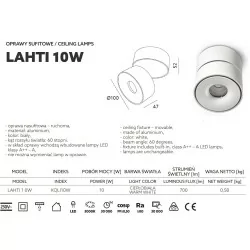 Kobi LAHTI LED 10W, 14W surface white