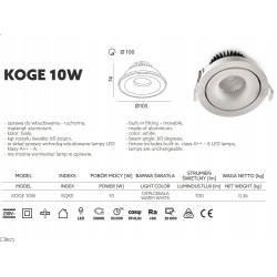 Kobi KOGE LED 10W recessed white